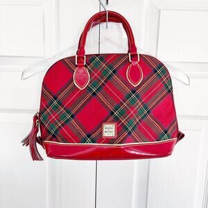 Dooney & Bourke Red Tartan Plaid Top Handle Satchel Handbag